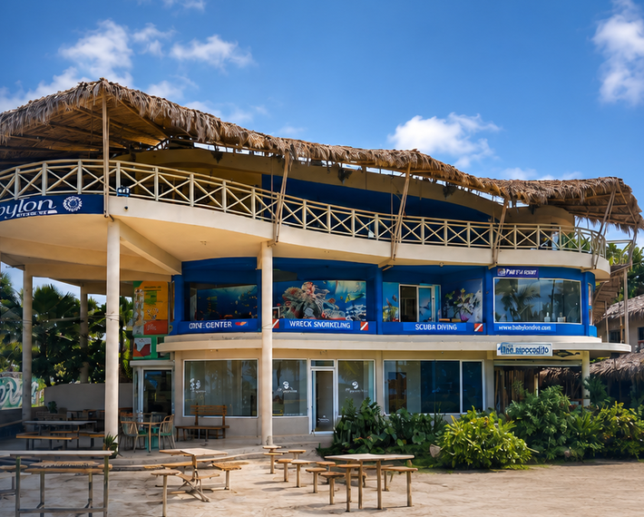 Exterior of The Dive Academy at Beach Garden Plaza in Las Terrenas